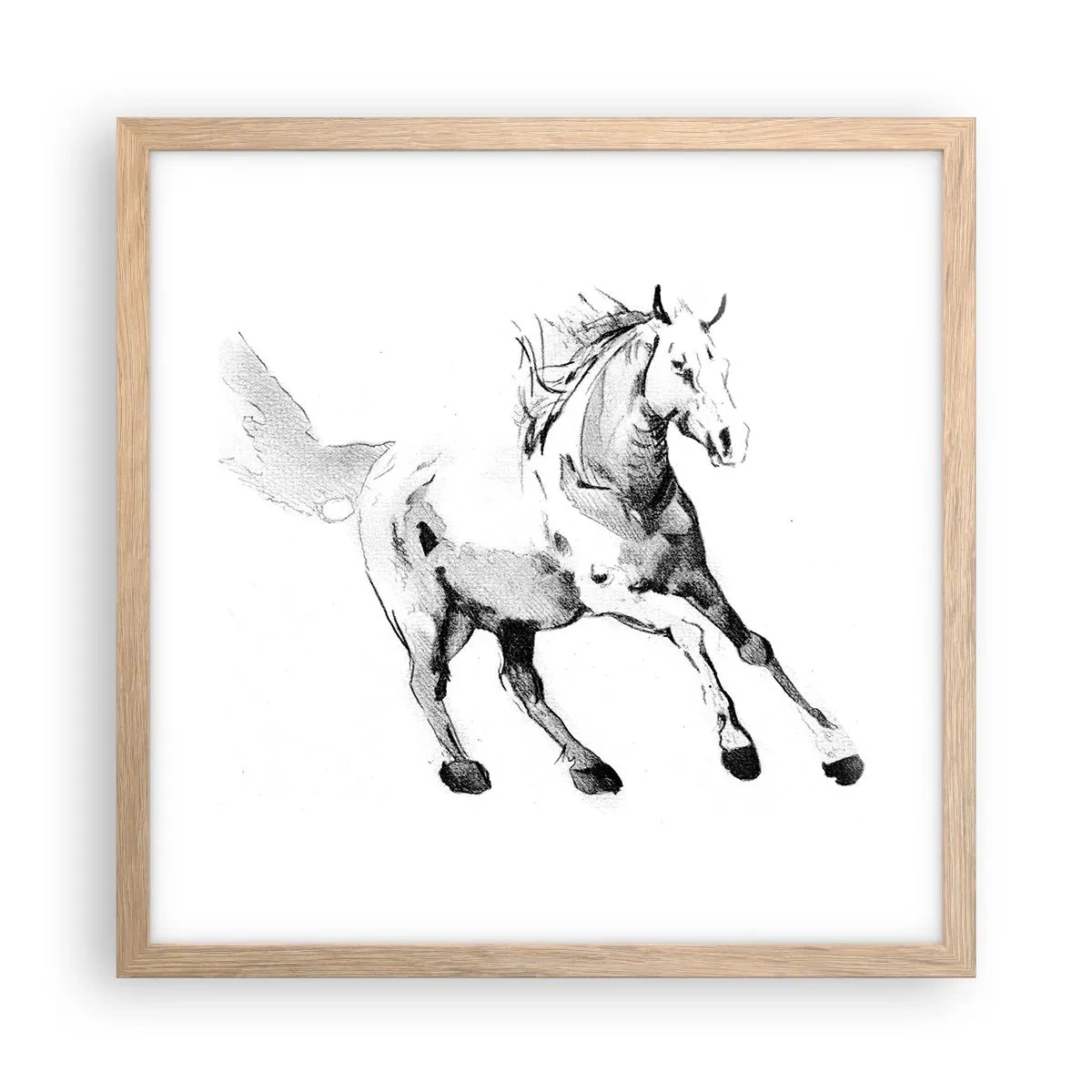 Póster en marco roble claro - Alma indómita - 40x40 cm