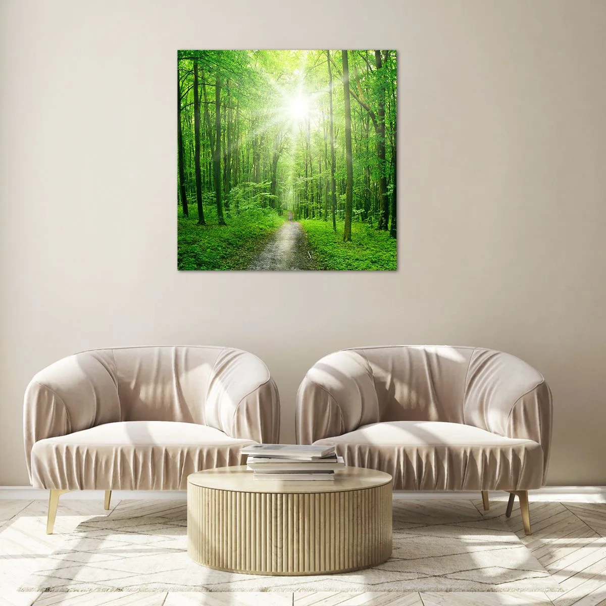 Cuadro sobre vidrio - Impresiones sobre Vidrio - Catedral verde - 70x70 cm