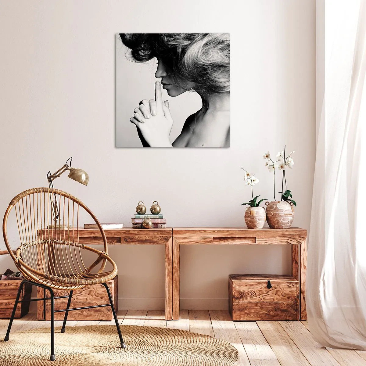 Cuadro sobre lienzo - Impresión de Imagen - Escucharme a mí misma - 40x40 cm