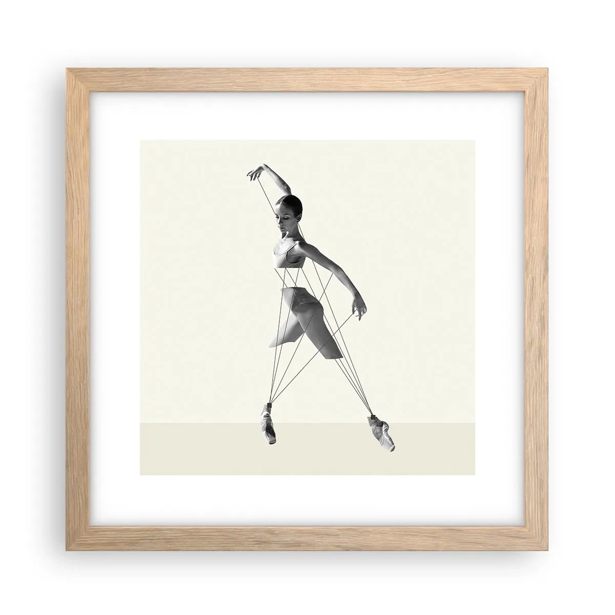 Póster en marco roble claro - Títere de sí misma - 30x30 cm