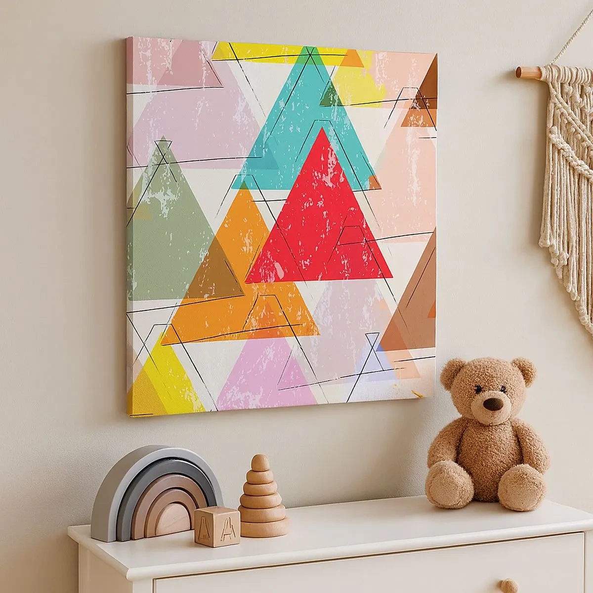 Cuadro sobre lienzo - Impresión de Imagen - De tres en tres - 30x30 cm