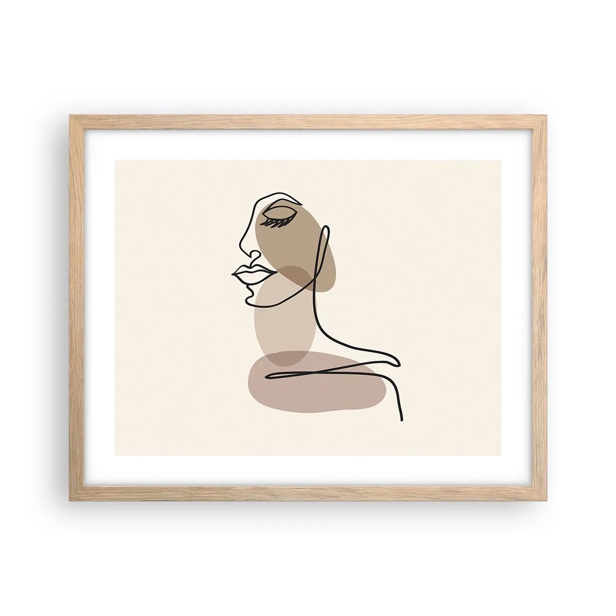 Póster en marco roble claro - Escucharse a sí misma - 50x40 cm