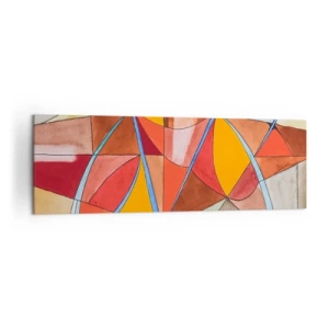 Cuadro sobre lienzo - Impresión de Imagen - Una composición abstracta en vivos colores geométricos. - 160x50cm - Carrusel de sueños - Decoración de pared moderna para salón y dormitorio ARTTOR