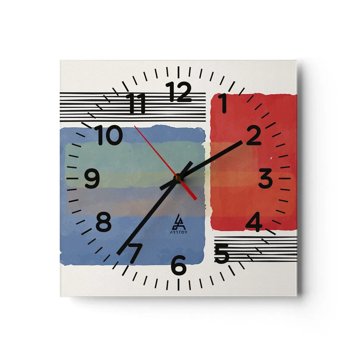 Reloj de pared - Reloj de vidrio - Espíritu y alma de la geometría - 40x40 cm