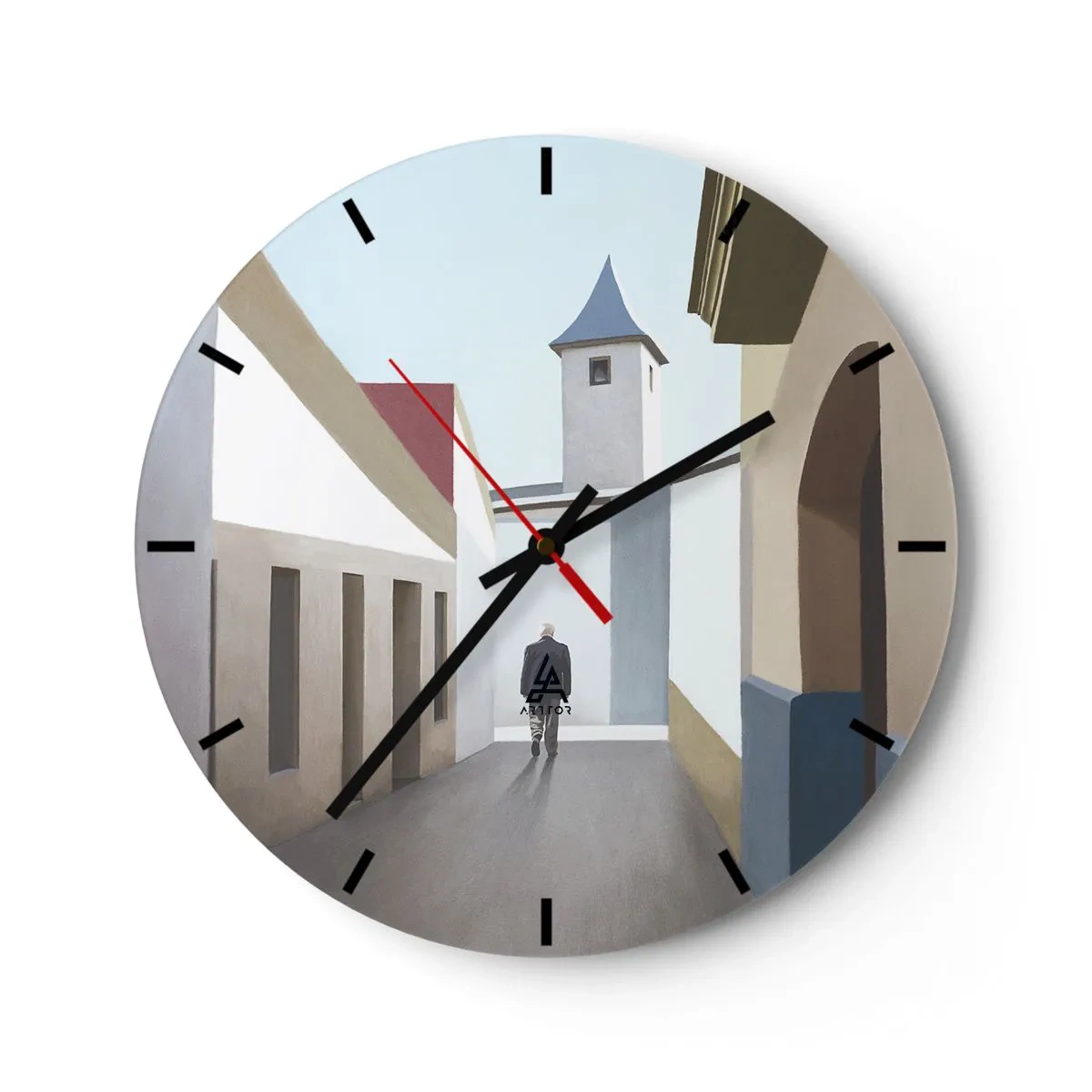 Reloj de pared - Reloj de vidrio - Paseo soleado - 30x30 cm