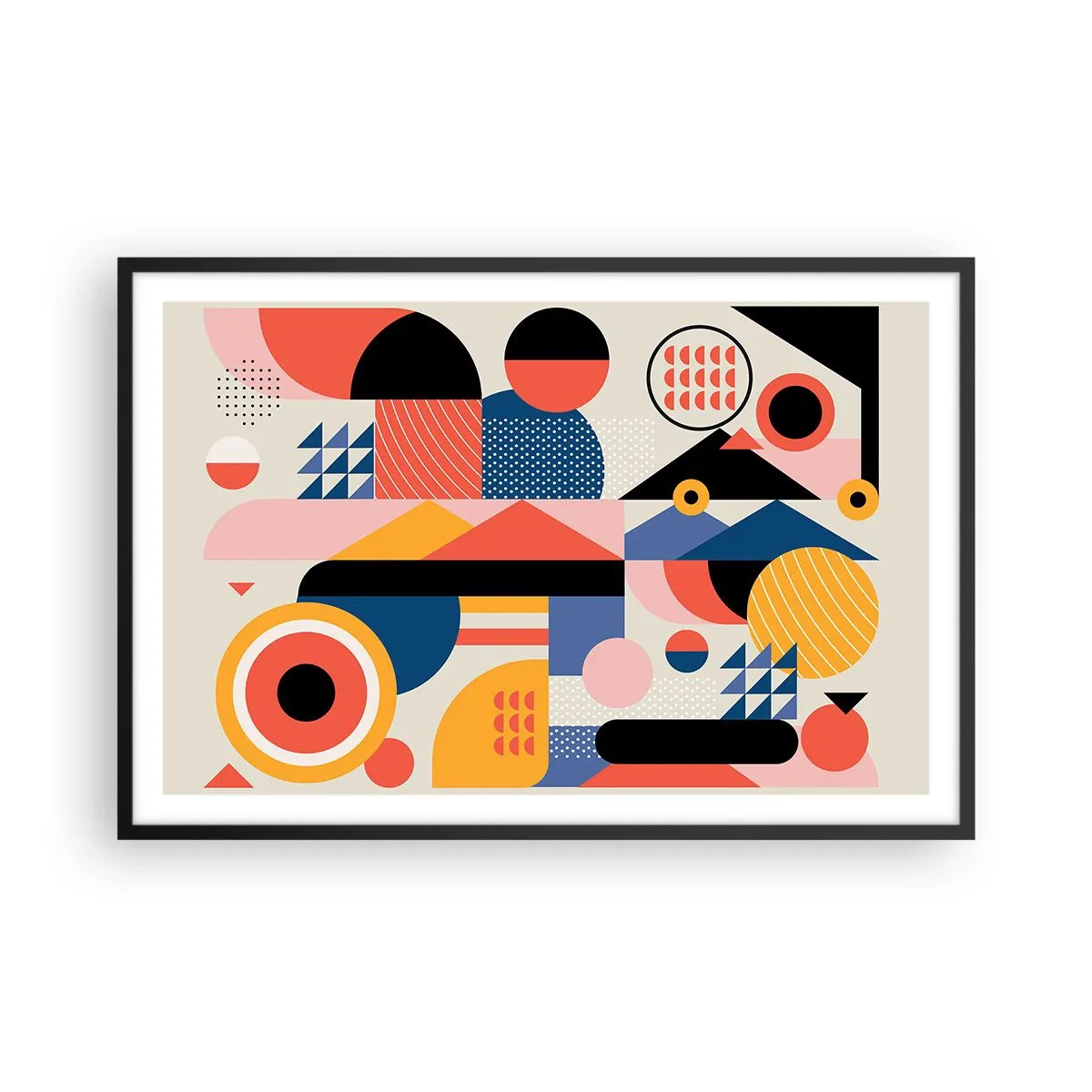 Póster en marco negro - Composición: juegos - 91x61 cm