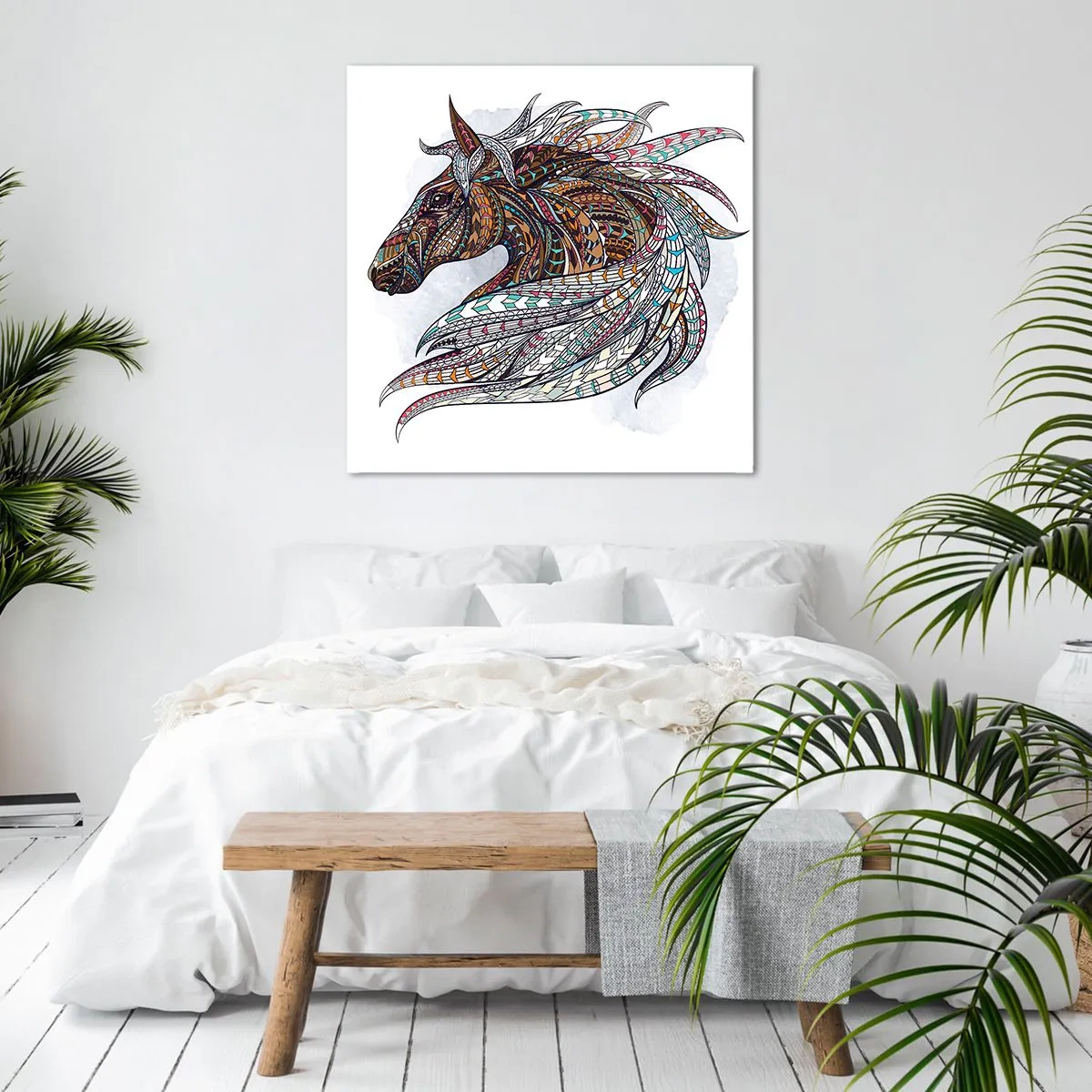 Cuadro sobre lienzo - Impresión de Imagen - El corcel de un guerrero celta - 60x60 cm