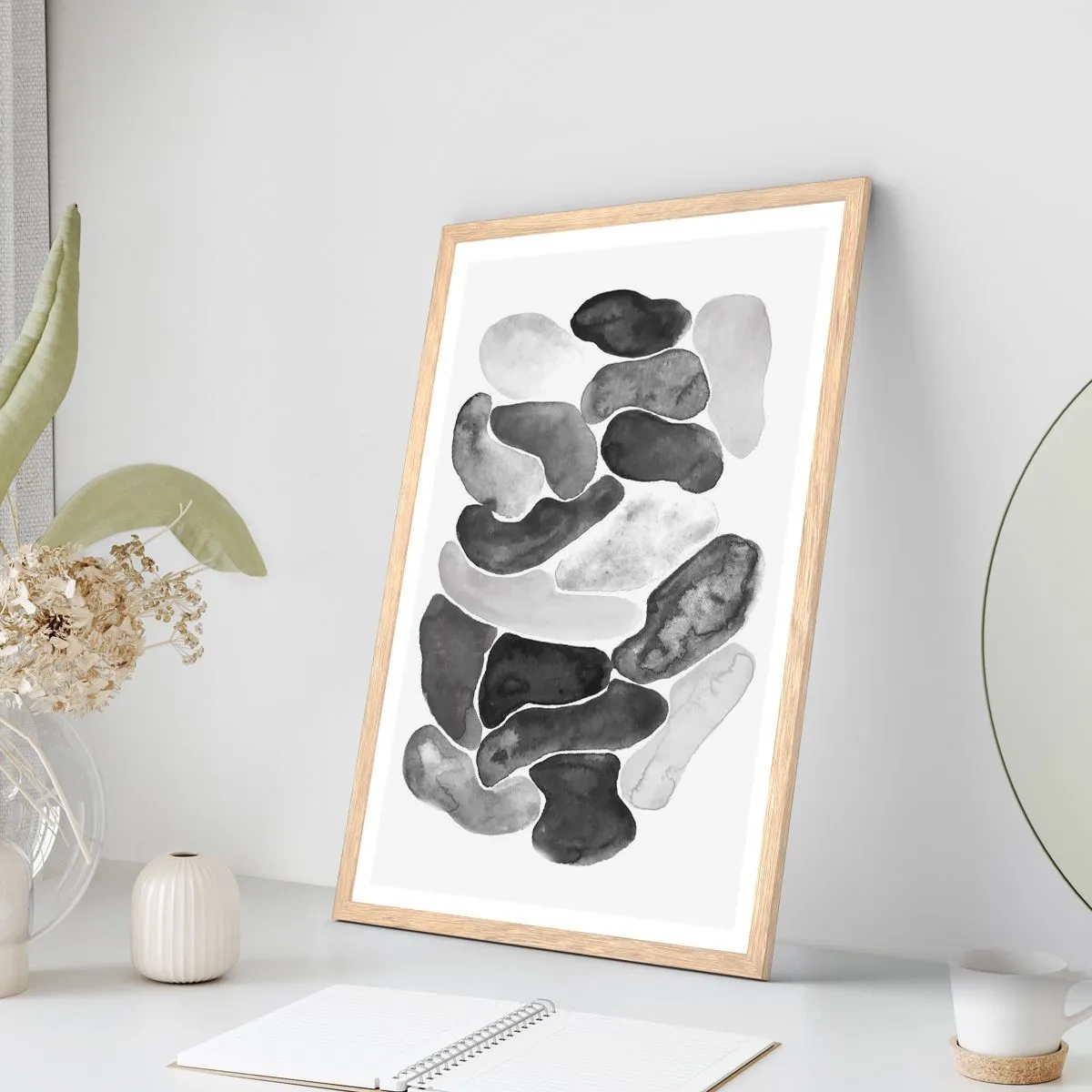 Póster en marco roble claro - Abstracción pétrea - 61x91 cm