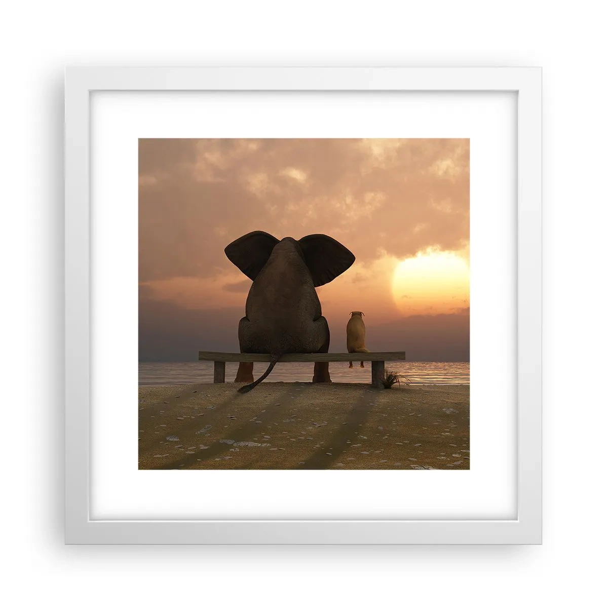 Póster en marco blanco - Es bueno estar en silencio juntos - 30x30 cm