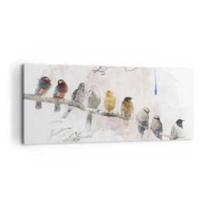 Cuadro sobre lienzo - Impresión de Imagen - Reunión alada - 100x40 cm