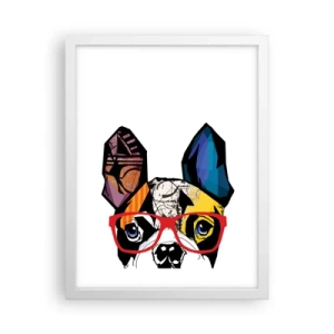 Póster en marco blanco - El intelectual - 30x40 cm