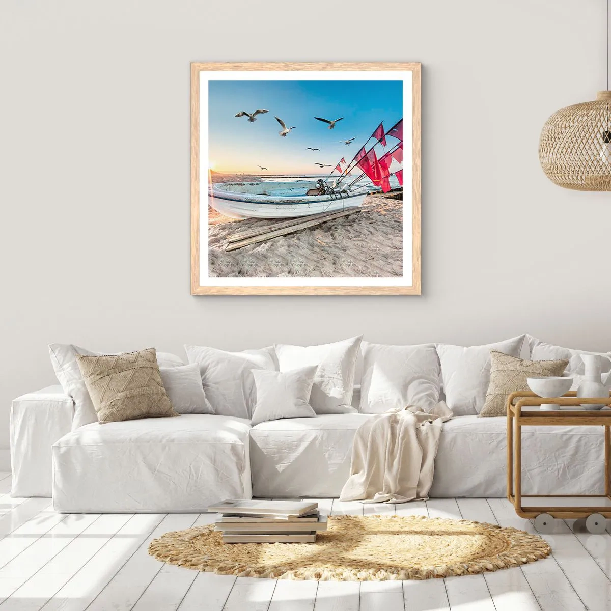 Póster en marco roble claro - Un merecido descanso - 60x60 cm