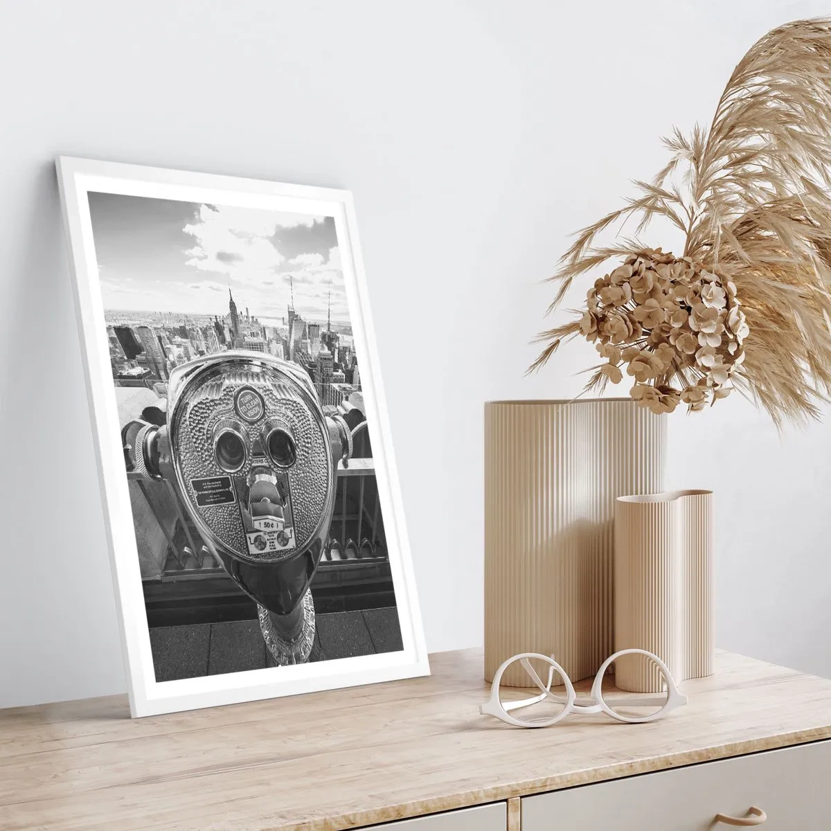 Póster en marco blanco - Sobre la ciudad - 70x100 cm