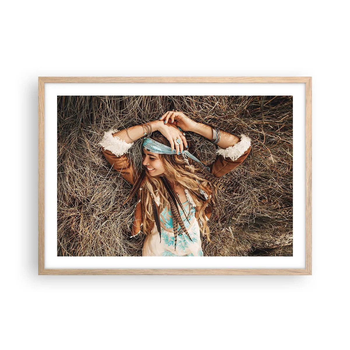 Póster en marco roble claro - El verano del amor - 70x50 cm