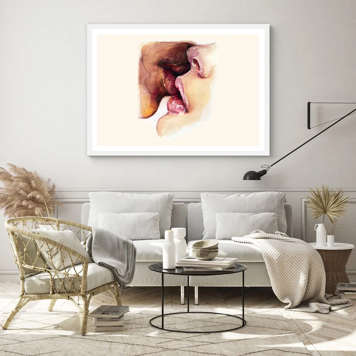 Póster en marco blanco - Como la noche y el día, la tierra y el cielo - 70x50 cm
