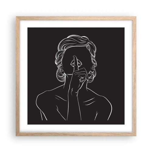 Póster en marco roble claro - La belleza florece en silencio - 50x50 cm