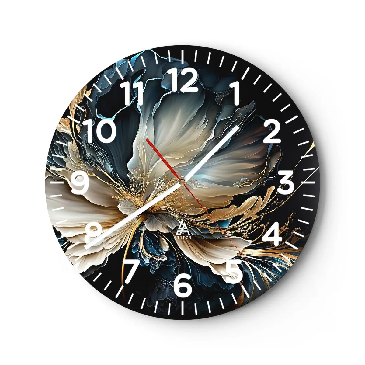 Reloj de pared - Reloj de vidrio - Flor de helecho de cuento - 30x30 cm