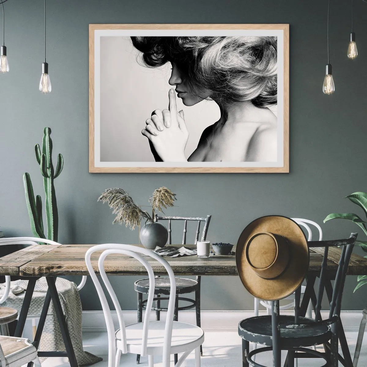 Póster en marco roble claro - Escucharme a mí misma - 70x50 cm