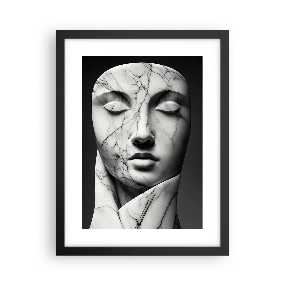 Póster en marco negro - Formas de mármol - 30x40 cm