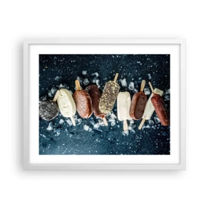 Póster en marco blanco - El sabor del verano caluroso - 50x40 cm