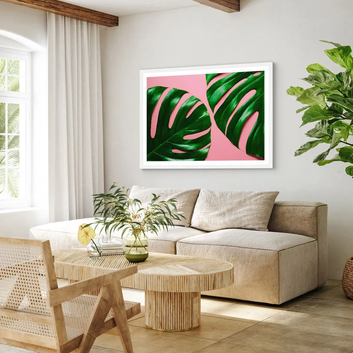 Póster en marco blanco - Cita con el verde - 40x30 cm