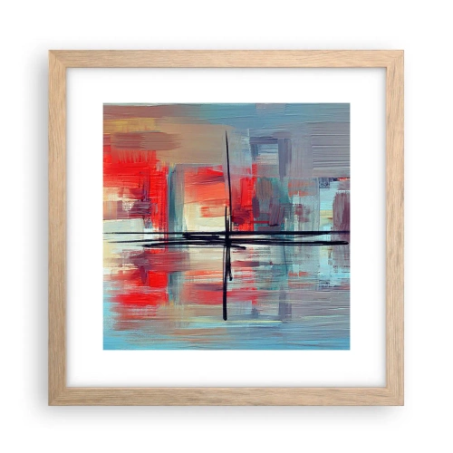 Póster en marco roble claro - Paisaje en una dimensión desconocida - 30x30 cm