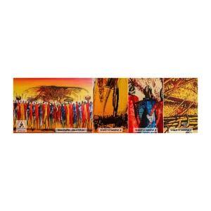 Muestra de fotomural autoadhesivo Deluxe Sticker - Allí, allí, allí van - Pedazo, Gente, África - 100x30 cm