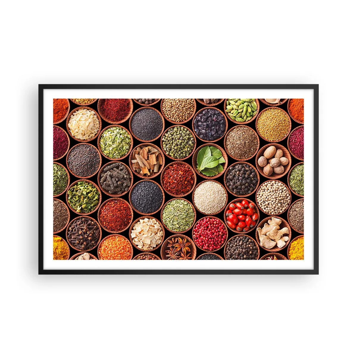 Póster en marco negro - Todos los sabores del mundo - 91x61 cm