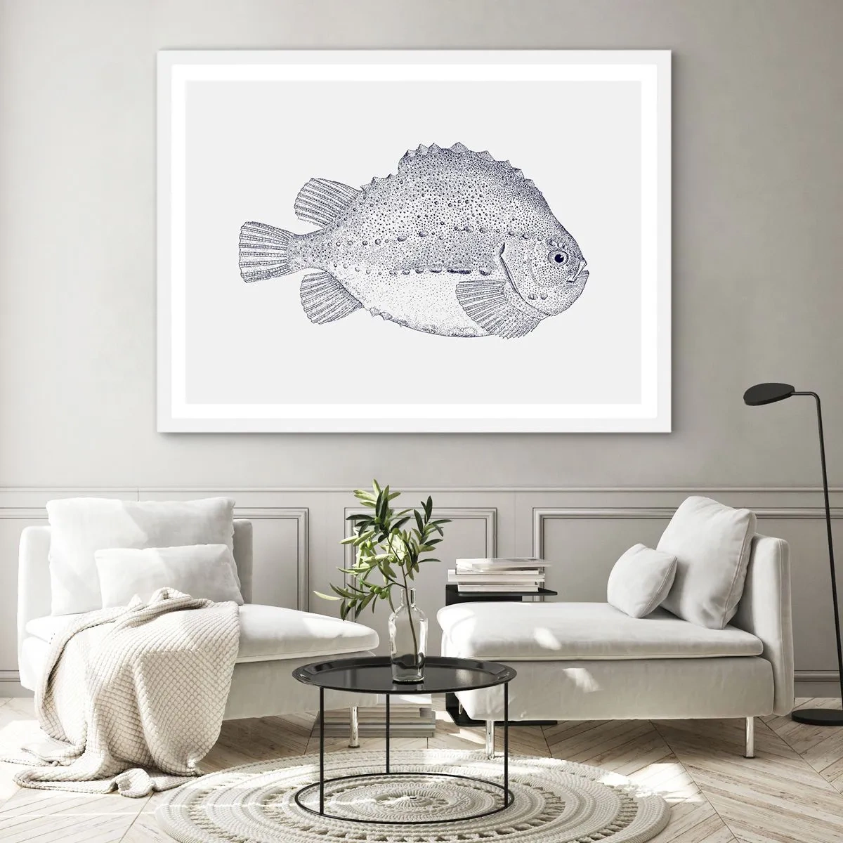 Póster en marco blanco - Para el álbum del naturalista - 70x50 cm