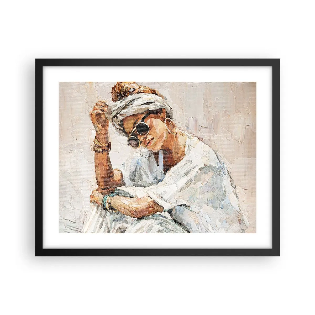 Póster en marco negro - Retrato a pleno sol - 50x40 cm