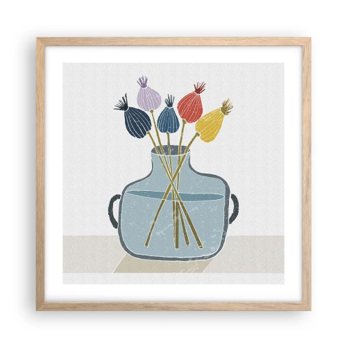 Póster en marco roble claro - Como una semilla de amapola - 50x50 cm