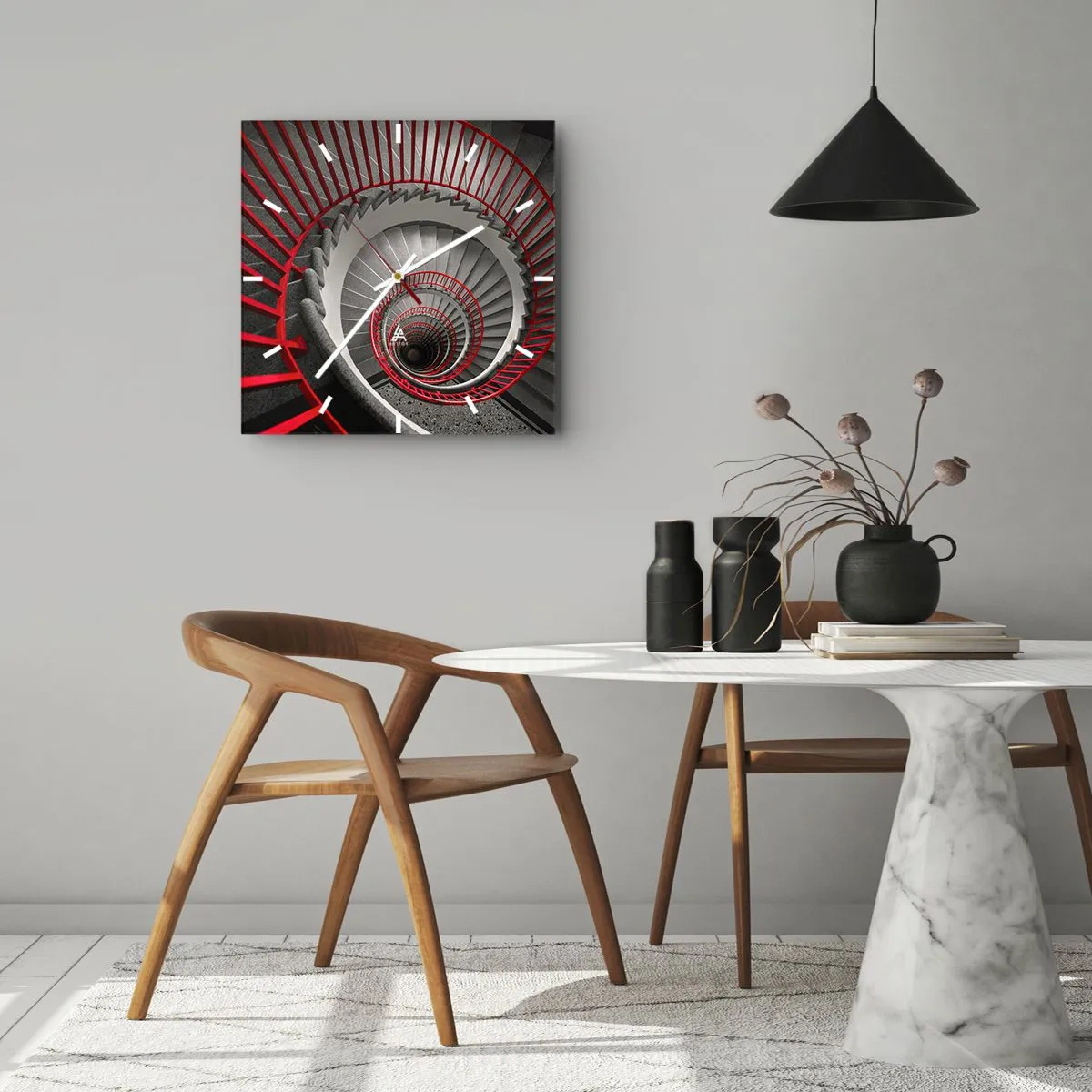 Reloj de pared - Reloj de vidrio - Juegos arquitectónicos - 40x40 cm