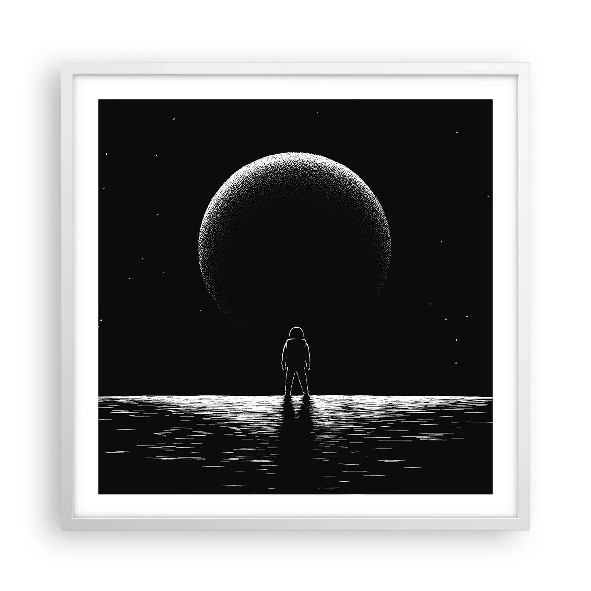 Póster en marco blanco - Cara a cara - 60x60 cm