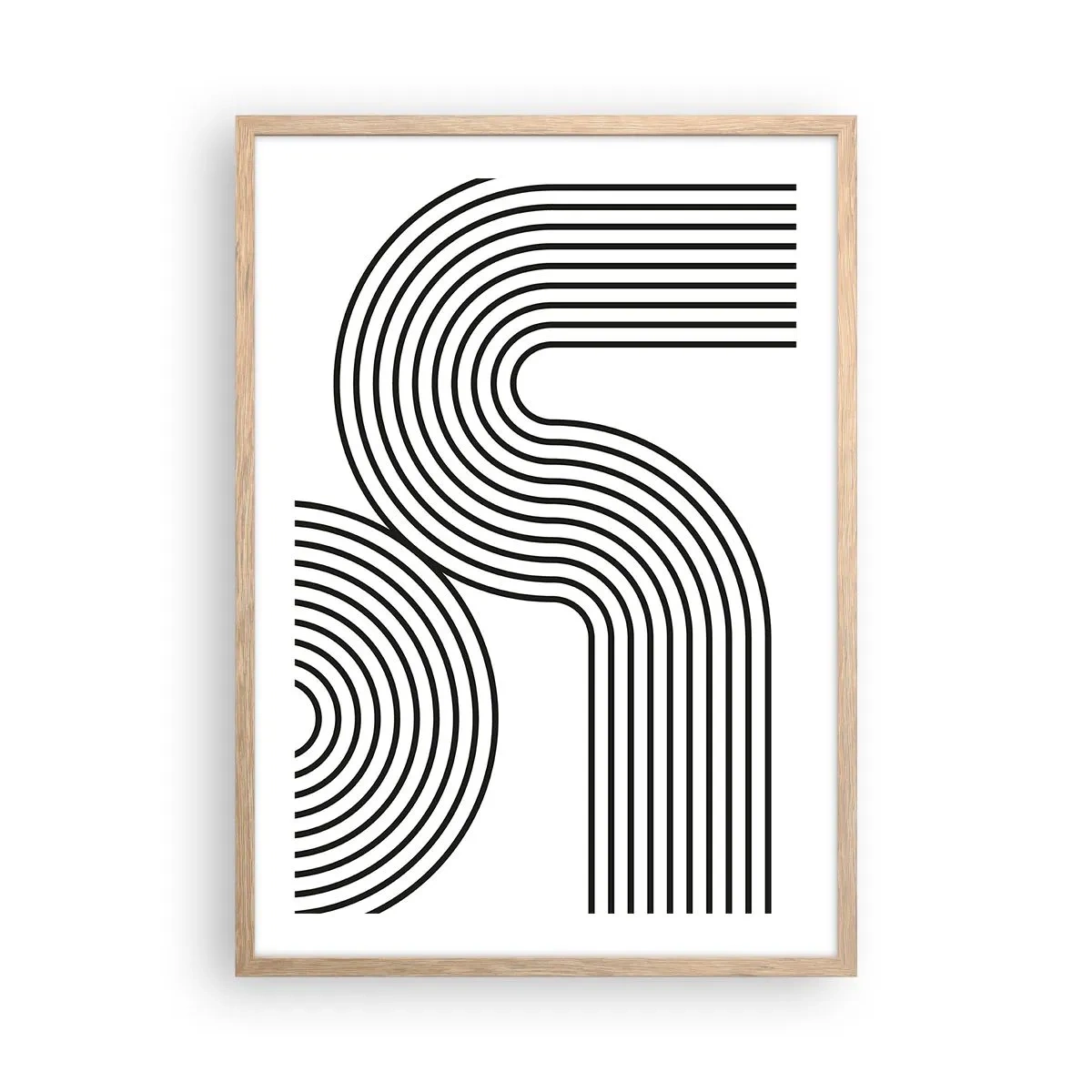 Póster en marco roble claro - En una curva - 50x70 cm