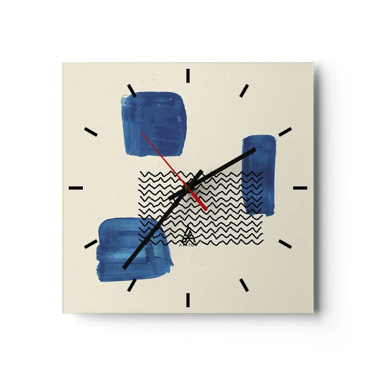 Reloj de pared - Reloj de vidrio - Un cuarteto abstracto - 40x40 cm
