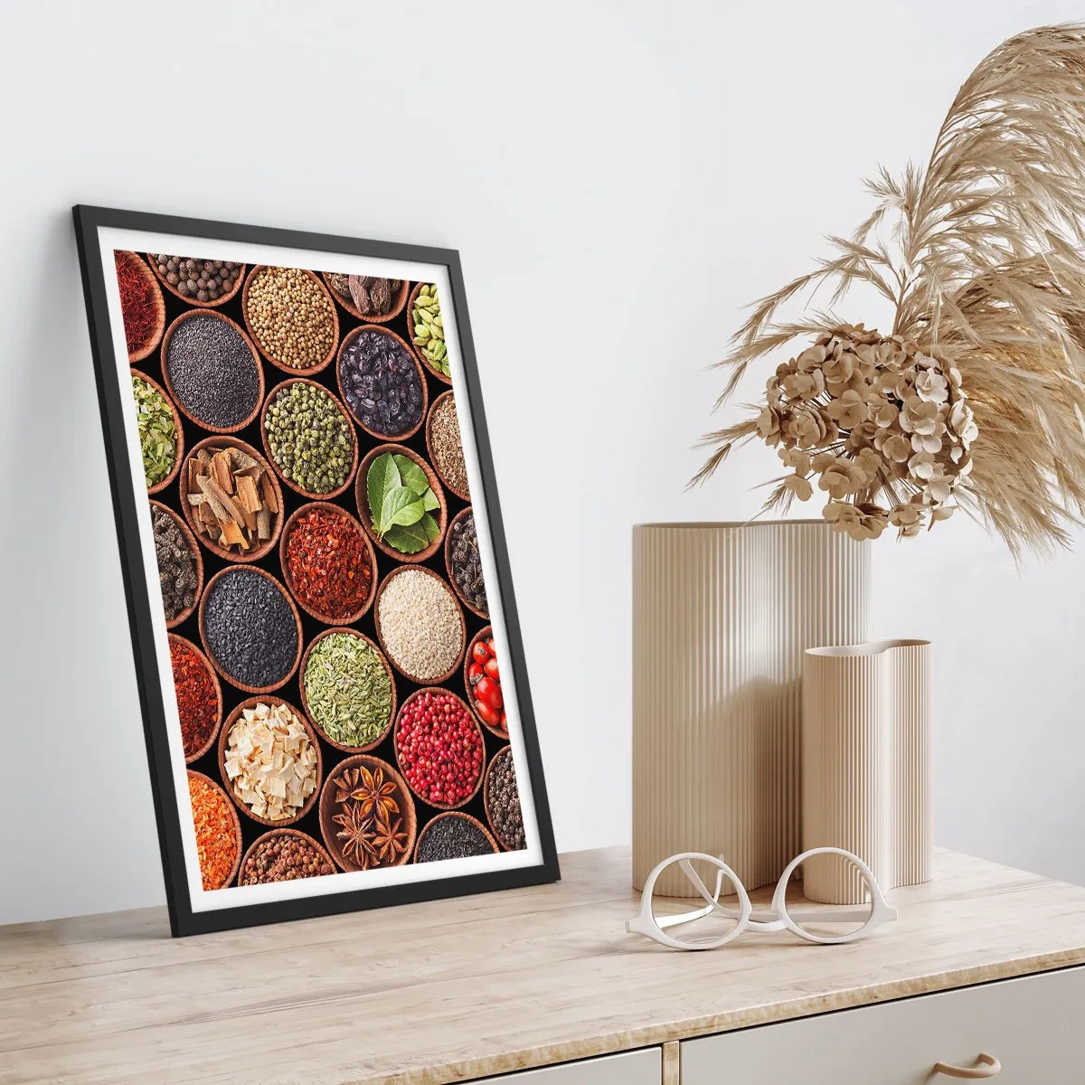 Póster en marco negro - Todos los sabores del mundo - 30x40 cm