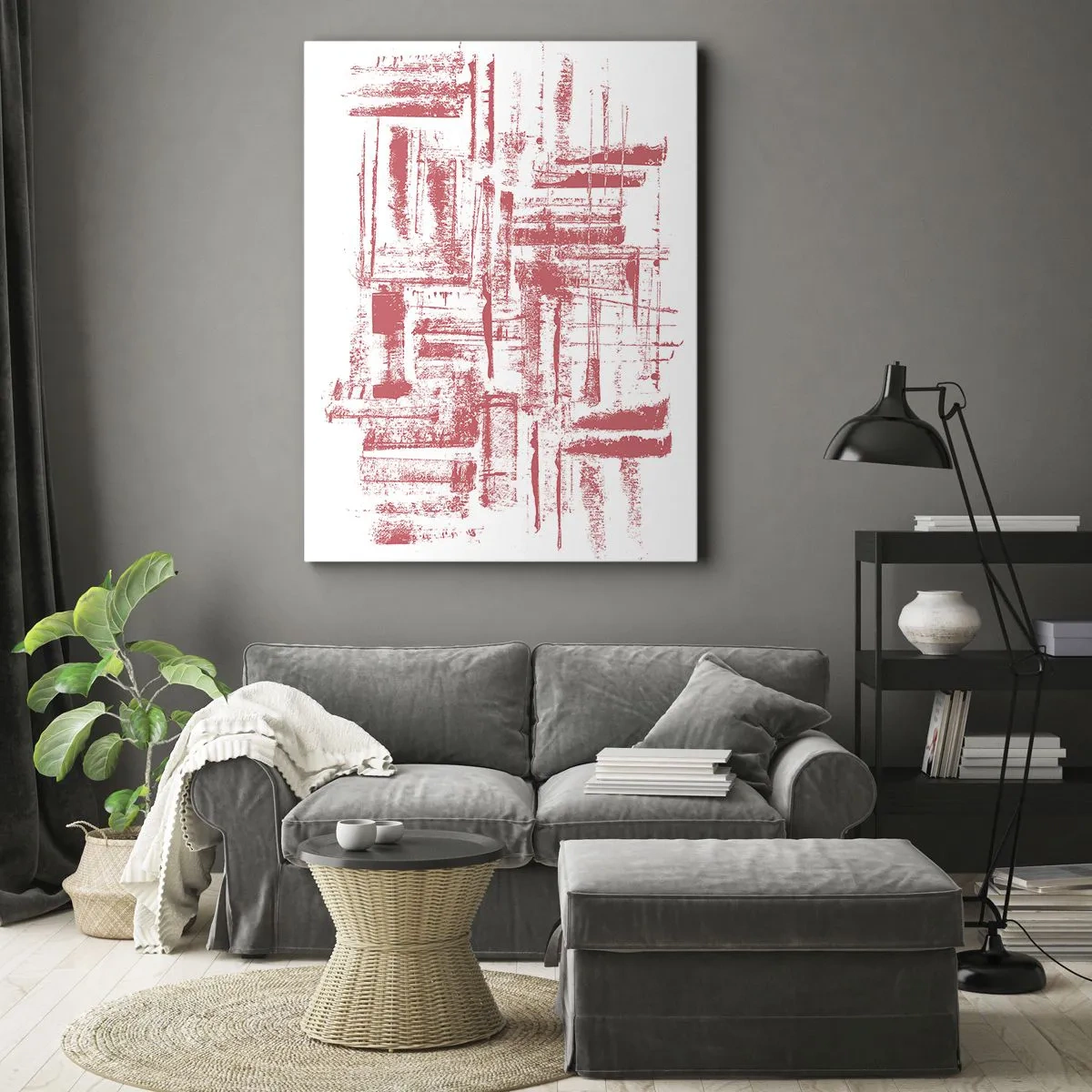 Cuadro sobre lienzo - Impresión de Imagen - Ciudad roja - 65x120 cm