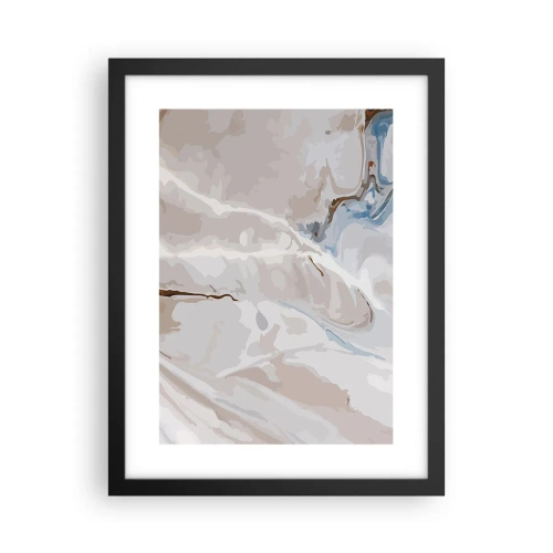 Póster en marco negro - El azul serpentea por el blanco - 30x40 cm