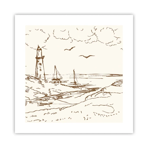 Póster - Un esbozo de un recuerdo de verano - 40x40 cm