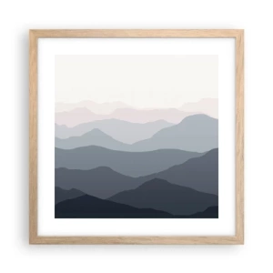 Póster en marco roble claro - Cordilleras a la vista - 40x40 cm