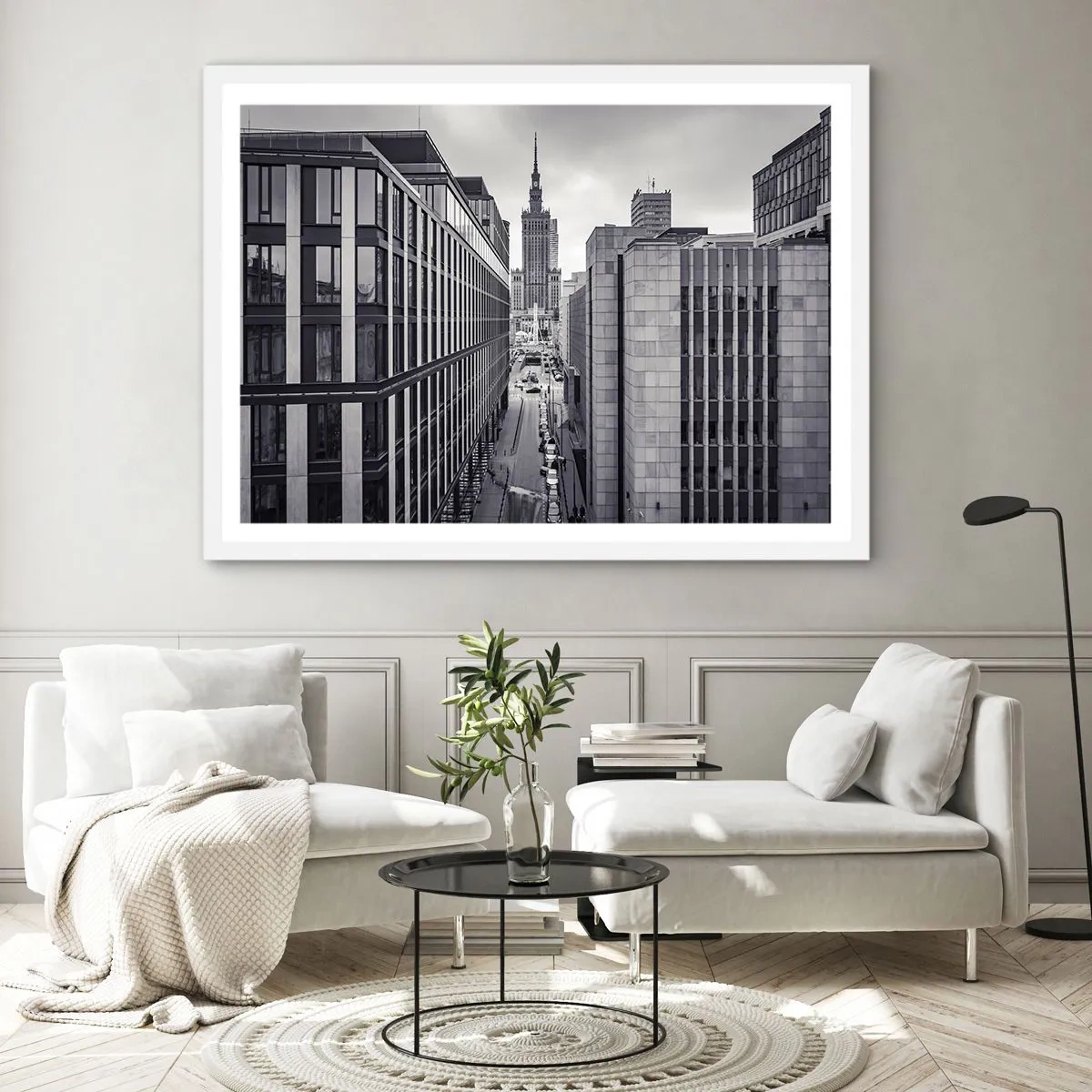 Póster en marco blanco - Valle de Varsovia - 91x61 cm