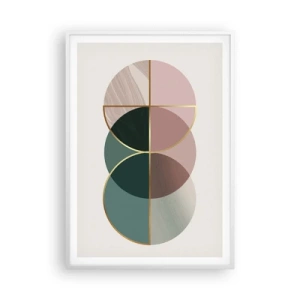 Póster en marco blanco - Círculo tras círculo... - 70x100 cm