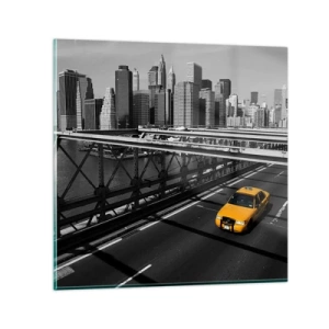 Cuadro sobre vidrio - Impresiones sobre Vidrio - El color de la gran ciudad - 70x70 cm