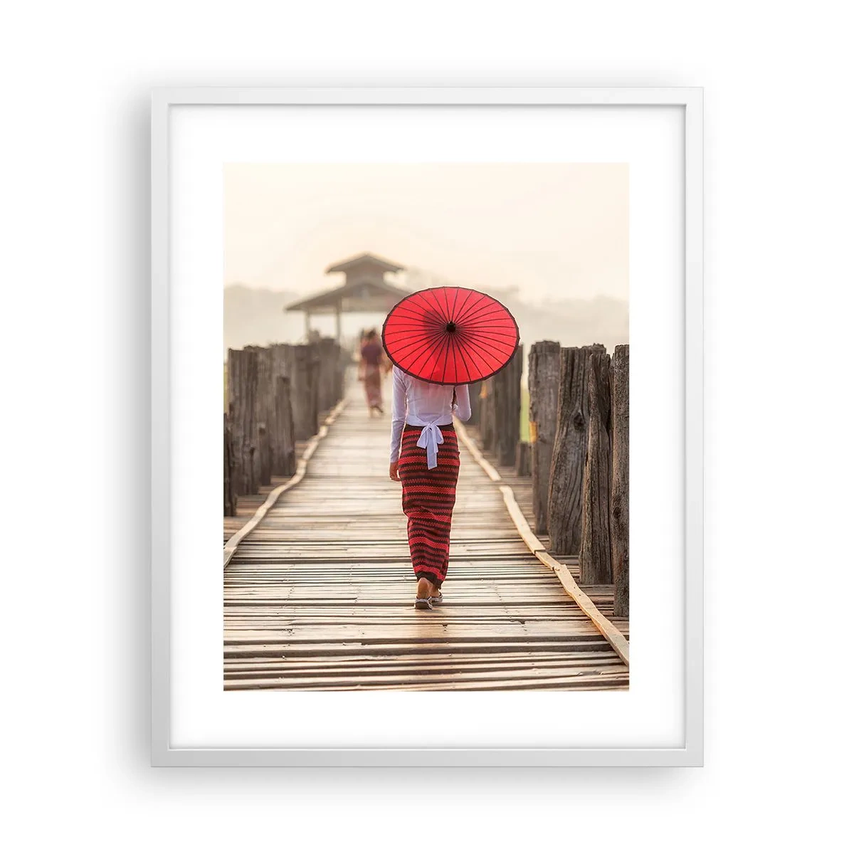 Póster en marco blanco - En un viejo puente - 40x50 cm