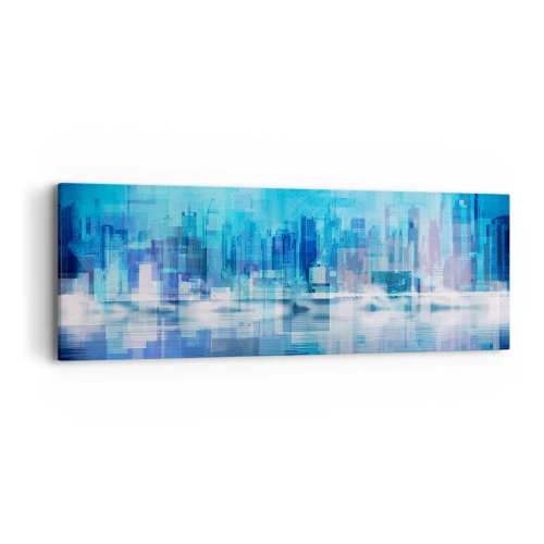 Cuadro sobre lienzo - Impresión de Imagen - La urbe azul - 90x30 cm