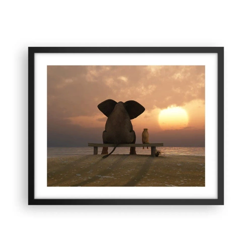 Póster en marco negro - Es bueno estar en silencio juntos - 50x40 cm