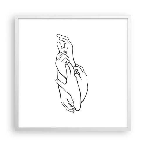 Póster en marco blanco - El tacto - 60x60 cm