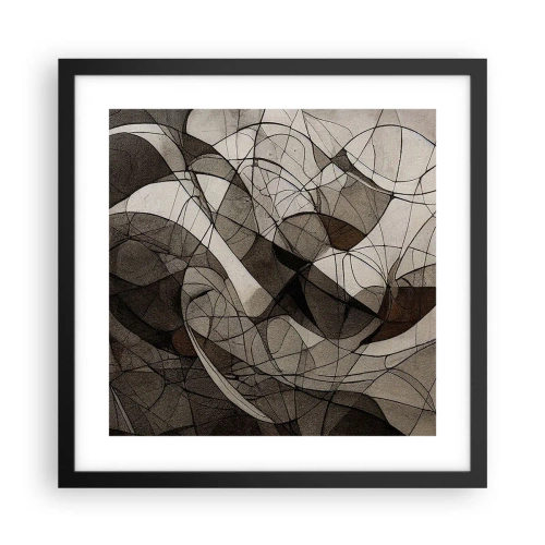 Póster en marco negro - Circulación en colores tierra - 40x40 cm