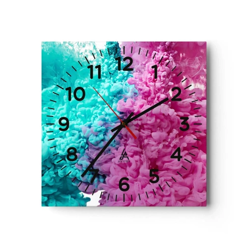 Reloj de pared - Reloj de vidrio - Un choque decisivo - 30x30 cm