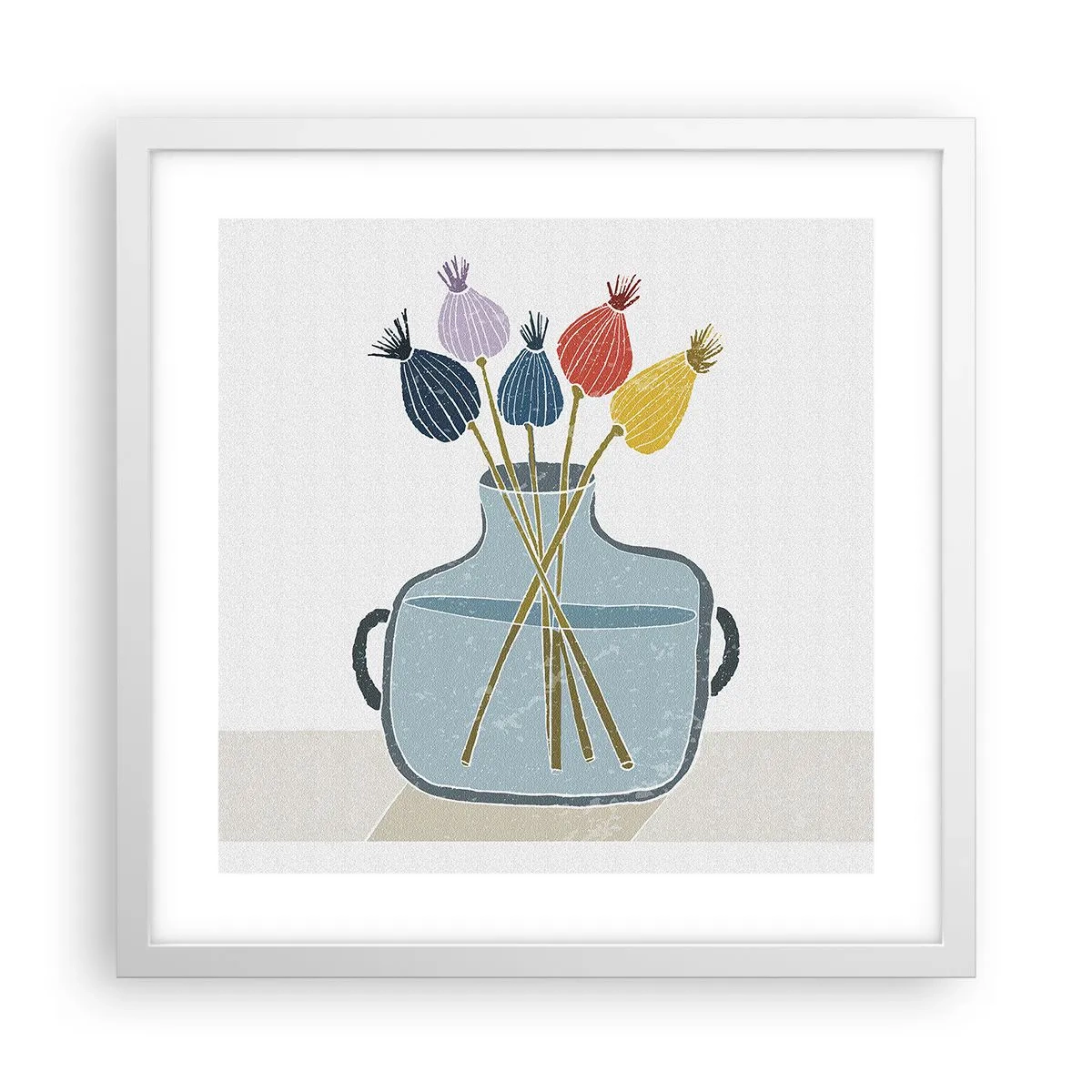 Póster en marco blanco - Como una semilla de amapola - 40x40 cm